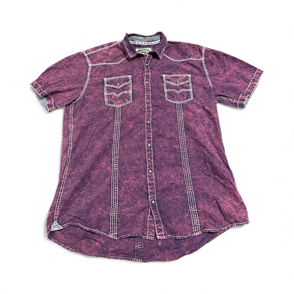 BKE Vintage looking Deep Purple Button-Up Shirt